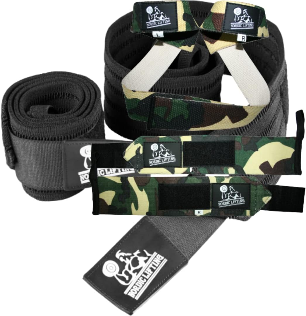 Super Heavy Duty Wrist Wraps MultiPurpose Bundle with Wrist Wraps & Lifting Straps