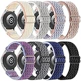 8 Pack Stretchy Nylon Bands Compatible with Samsung Galaxy Watch 5 Band 40mm 44mm 45mm,Galaxy Watch 6 Band 40mm 43mm 44mm 47mm,Galaxy Watch 4 Band 40mm 42mm 44mm 46mm,Galaxy Watch 5 Pro/Watch 6/4 Classic/Active 2 Band, 20mm Soft Elastic Strap Women Men