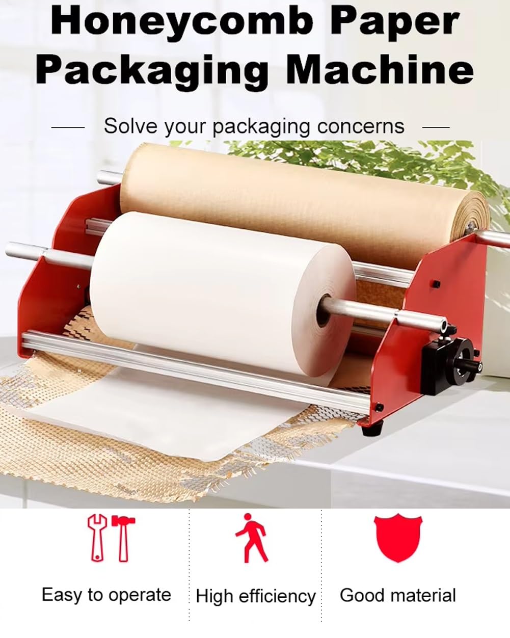 Dozownik rolek papieru pakowego, ręczny uchwyt na papier pakowy do biura, ochrony transportu, przenoszenia i pakowania, pasuje do maksymalnej szerokości papieru 50 cm