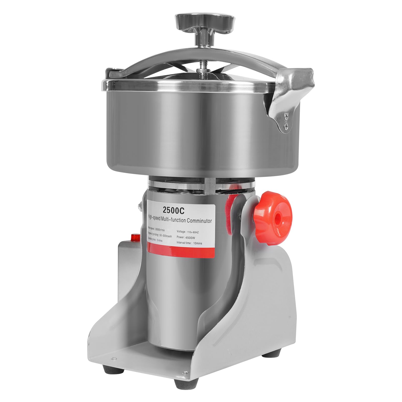 banborba 2500g Grain Mill, 304 Stainless Steel Grain Grinder, 4500W High-speed Commercial Spice Grinders, Superfine Flour Mill Grinder for Home, Grain Mill for Flour