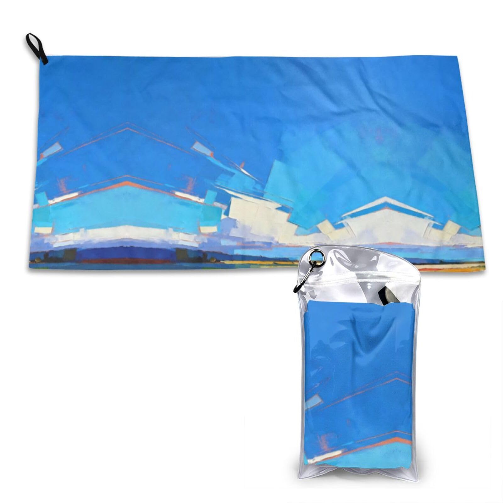 DUYKIMQW blue sky Print Quick Dry Towel 16x31.5in White