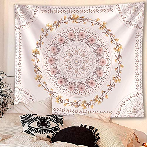 WDong - Arazzo mandala con medaglione floreale con...