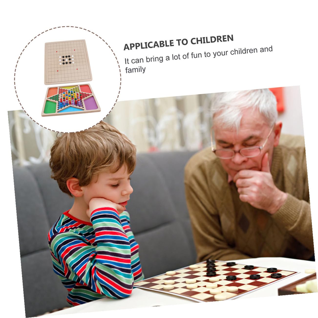 Jeu de Dames Gobang en Bois, Jouet Éducatif pour Garçon et Filles