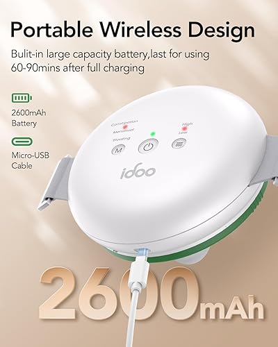 Miniatura 5 de Masajeador eléctrico elegible para la FSA HSA, masajeador abdominal iDOO con calor para aliviar la indigestión, hinchazón, estreñimiento, calambres