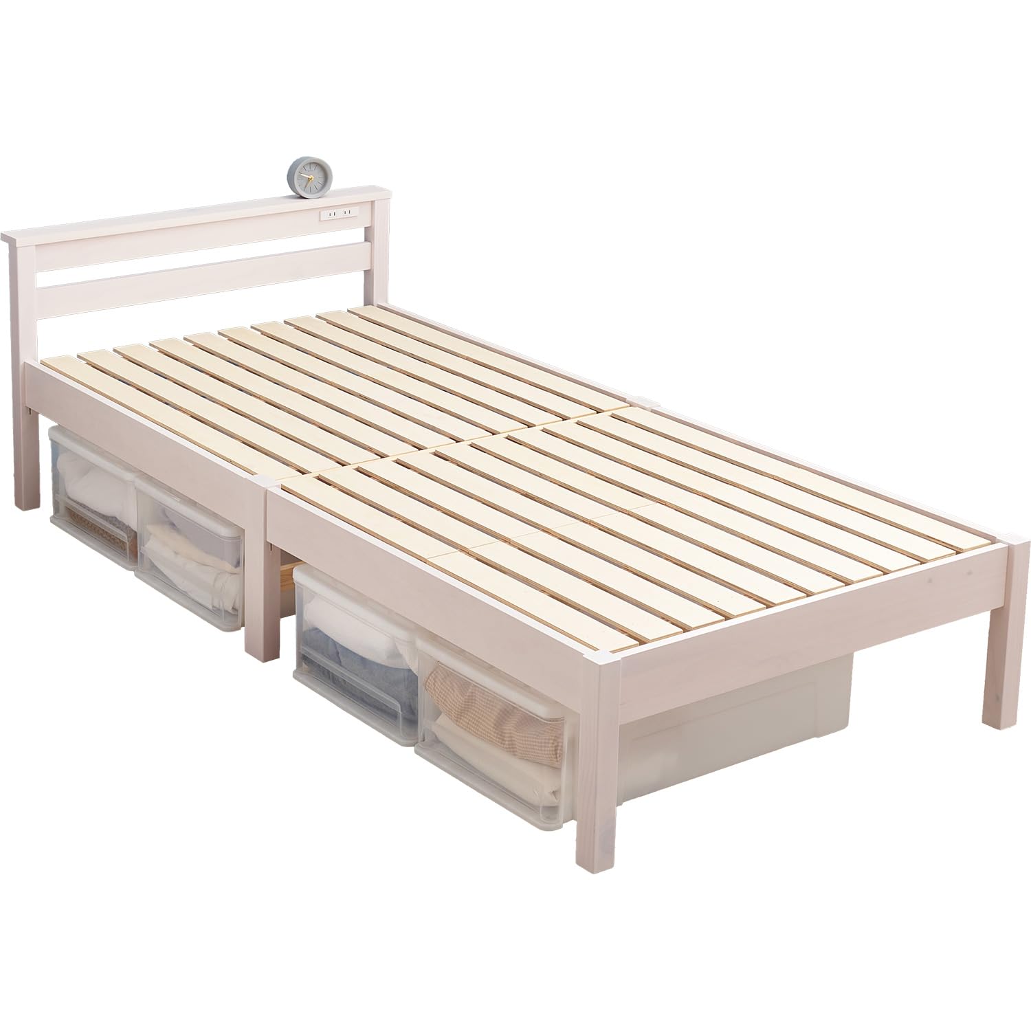 萩原 ベッド すのこベッド ベッドフレーム 敷布団 3段階高さ調整 つ172 61oYnatb6AL.jpg_BO30,255,255,