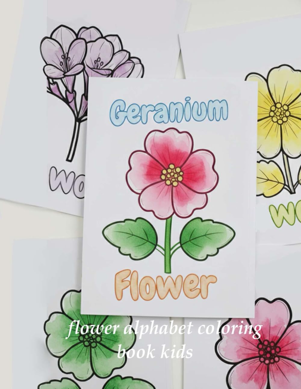 Flower Alphabet Coloring Book for Kids: Subtitle: A–Z Floral Coloring Pages with Big Easy Flowers for Children Ages 3–8
