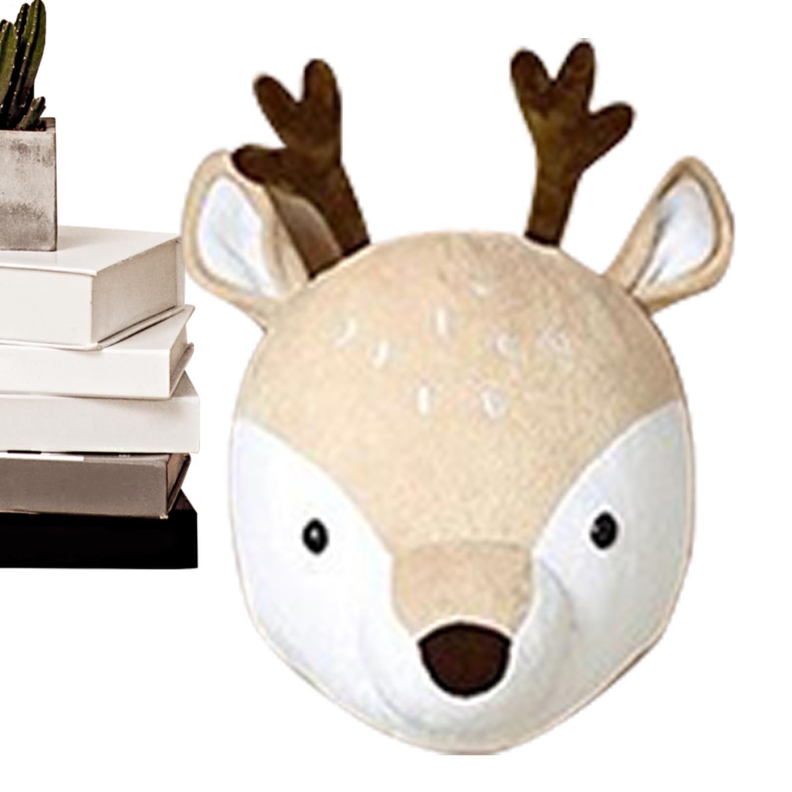 Stuffed Animal Wall Mount - PP Cotton, Style Plush Head Wall Hanging Ornament | Creative Animal Decoration with Soft Furnishings | Plush Stuffing Deer Mount for Playroom Cabin Kids Bedroom