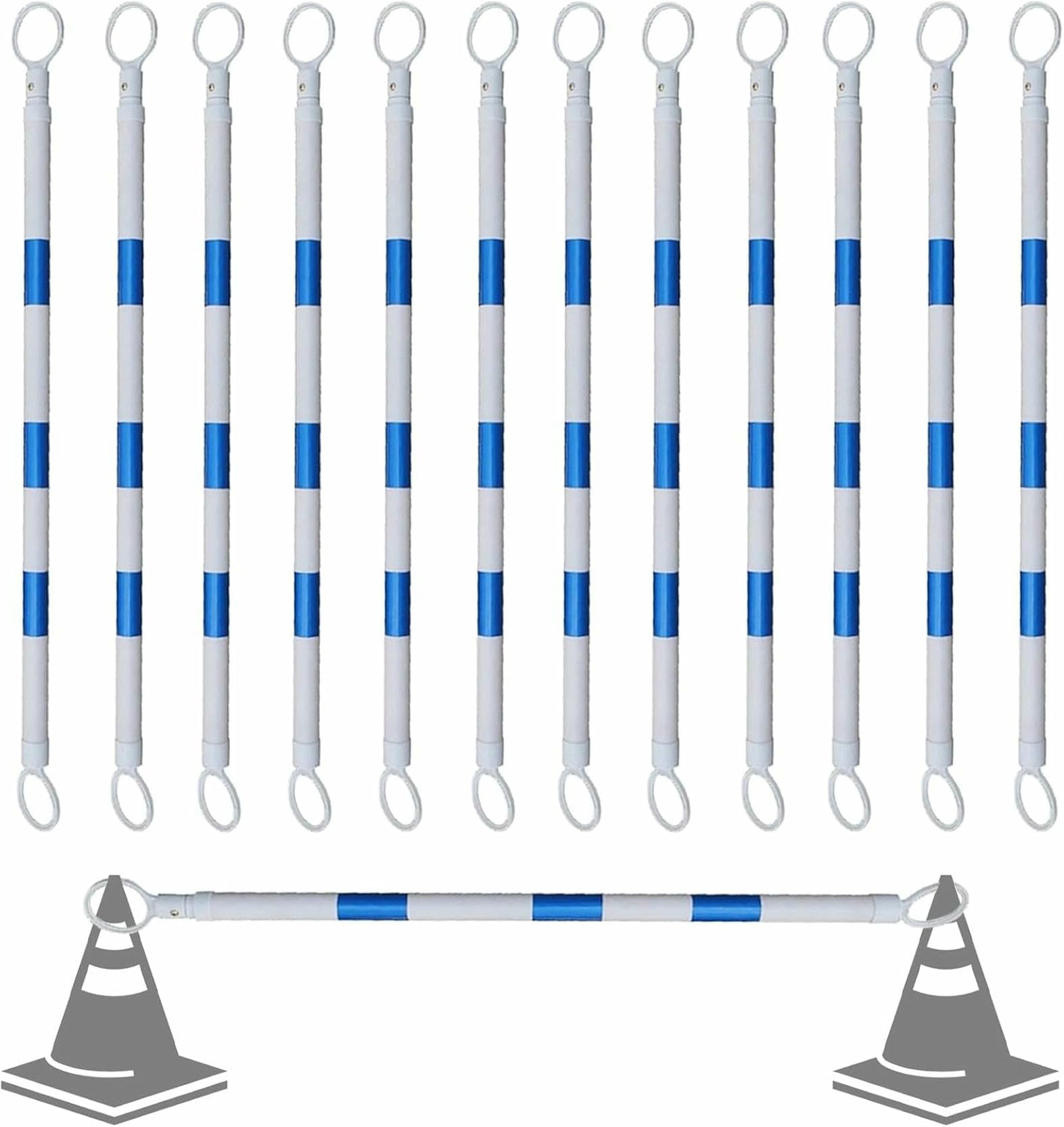 GDMDPTE Reflective Traffic Cone Bars - Retractable Safety Posts for Roads and Work Zones - Expandable Visibility Barriers for Enhanced Safety