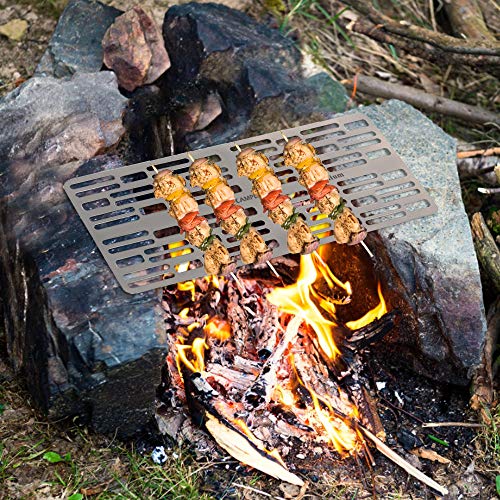 Grade, Romacci Titanium Barbecue Grill Placa ultraleve ao ar livre para churrasco de acampamento