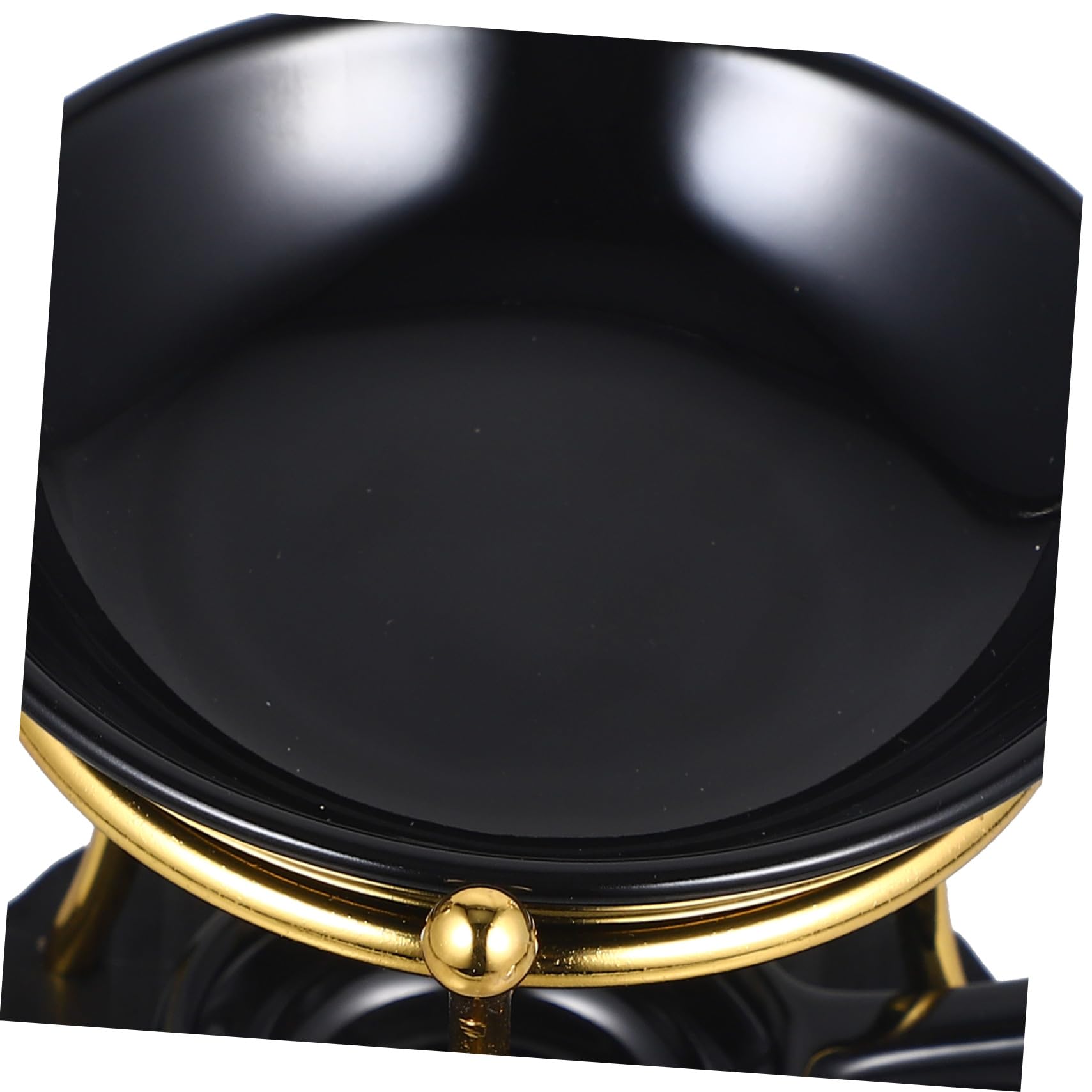 Keramik Teelichthalter mit Schwarzem Holzsockel Multipurpose Duftlampe und Wachsschmelzer für Büro und Hochzeit Elegant Geformte Schale
