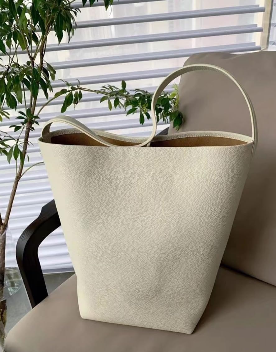 Schultertasche Frauen Einfache Leder Bucket Bag Große Kapazität Pendler Schultertasche Tote Bag