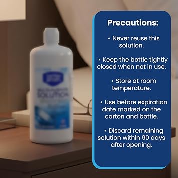 Berkley Jensen Multi-Purpose Solution, 48 oz (Pack of 3, 16 oz Bottles) - Sterile Contact Lens Solution - Cleans, Disinfects, and Removes Protein - For Soft Contact Lenses - Includes Contact Lens Case