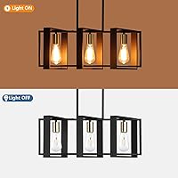 Vista 6 de Iluminación de isla de 23.6 pulgadas, lámpara de comedor con 3 luces, iluminación lineal de isla de cocina para mesa de billar, sala de estar, Madera