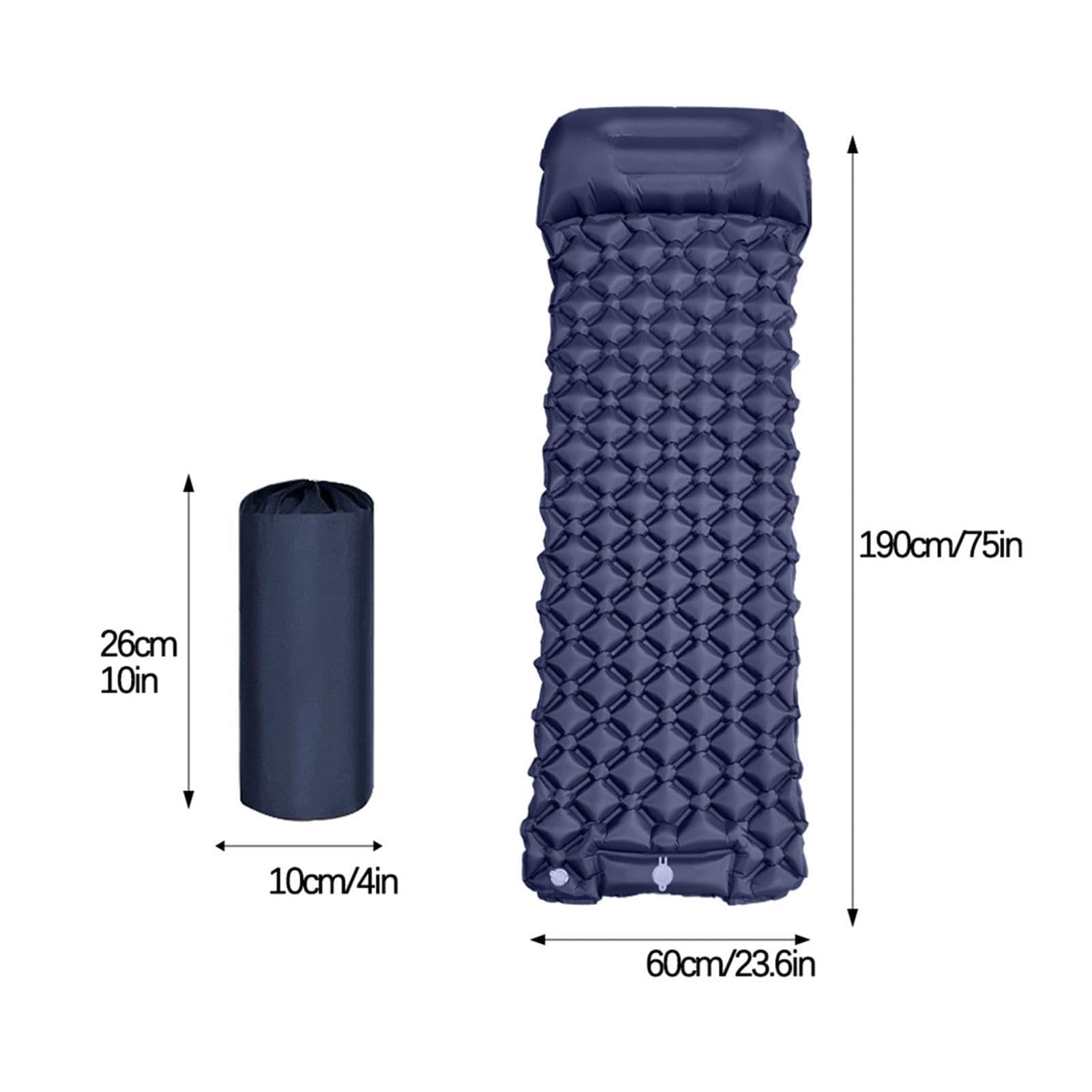 Colchón de camping – Colchoneta inflable impermeable para dormir plegable portátil para una sola persona, ideal para viajes y aventuras al aire libre
