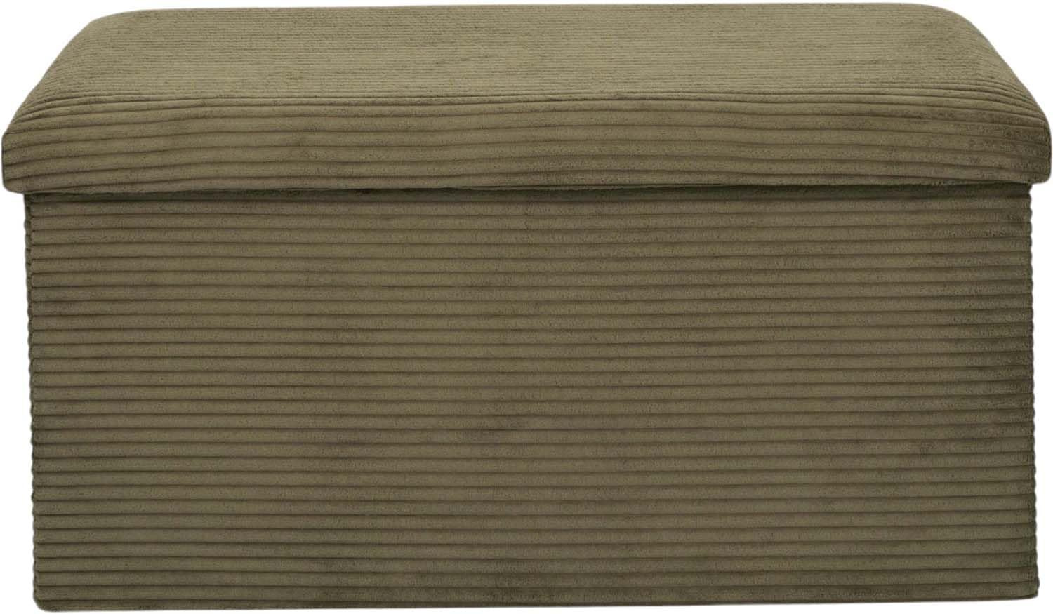 HOME DECO FACTORY Coffre Banc Pliable Côtelé Multifonction Vert