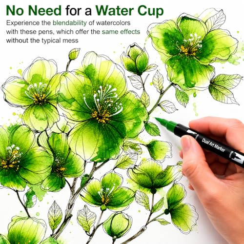 Image of Corslet 12 Pcs Dual Tip Brush Pens Vibrant Colours for Mandala Colouring Professional Dual Tip Felt Tip Pens with Flexible Brush Tip & Extra Fine Liner Tip for Detailed Artwork Watercolour Markers
