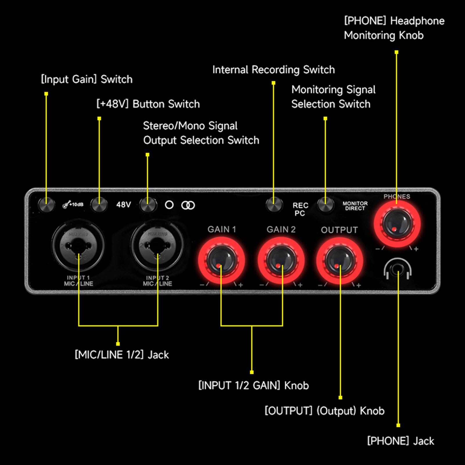 NUEAYMS Durabilità Costruzione in Metallo Interfacce Musicali USB Scheda Registrazione per podcaster Compatibilità multidispositivo Scheda Registrazione