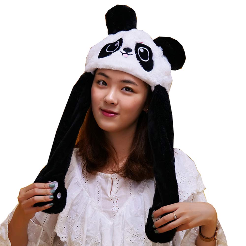 YEKEYI Animal Hat Ear Moving Jumping Hat Pop Up Ears Plush Hat Cap Headband for Women Girls