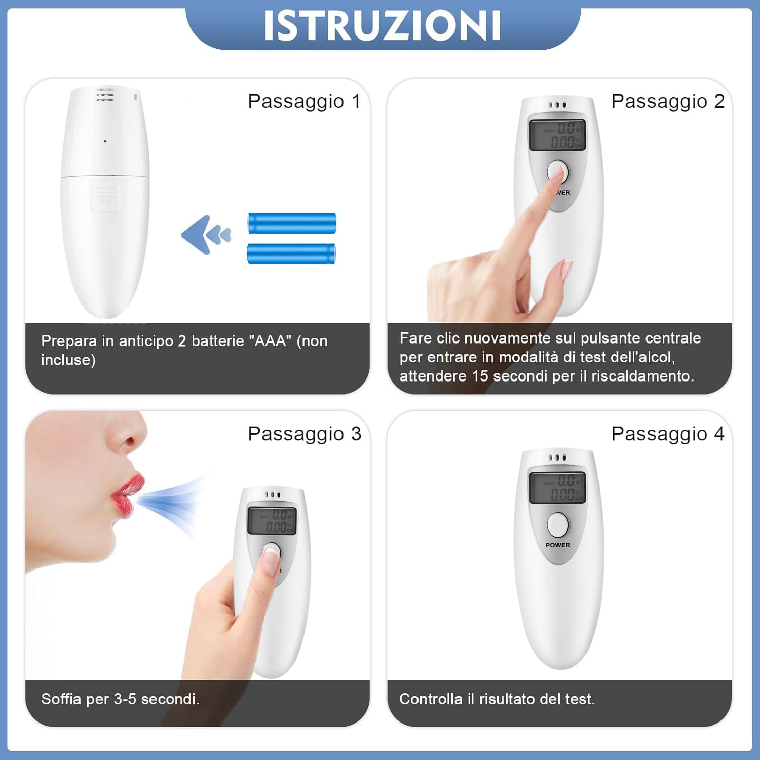 Ethylotest Electronique, Ethylotest Electronique Homologué NF Ethylometre Alcootest Ethylometre Portable Acohol Tester pour la Maison et Les fêtes 000