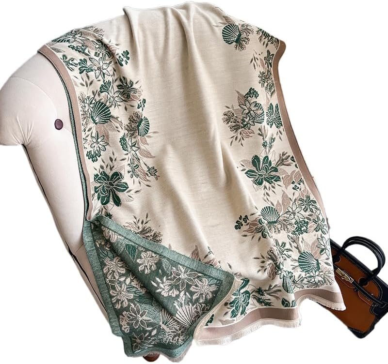 Women's scarf winter flower imitation cashmere fashionable and versatile shawl warm and elegant temperament