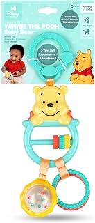 Bright Starts Disney Baby Winnie the Pooh Busy Bear Stroller Activity Toy - Multisensory Beads, Rattle & Textures for Newborns