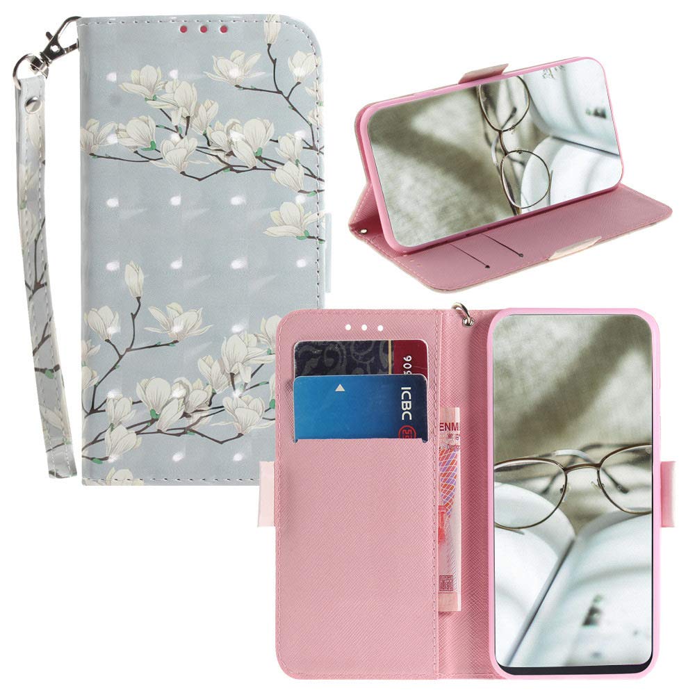 Amazon.com: IVY Moto G7 Play 3D Color Painting Wallet Case with Hand Strap  for Motorola Moto G7 Play Case - White Flowers : Cell Phones & Accessories