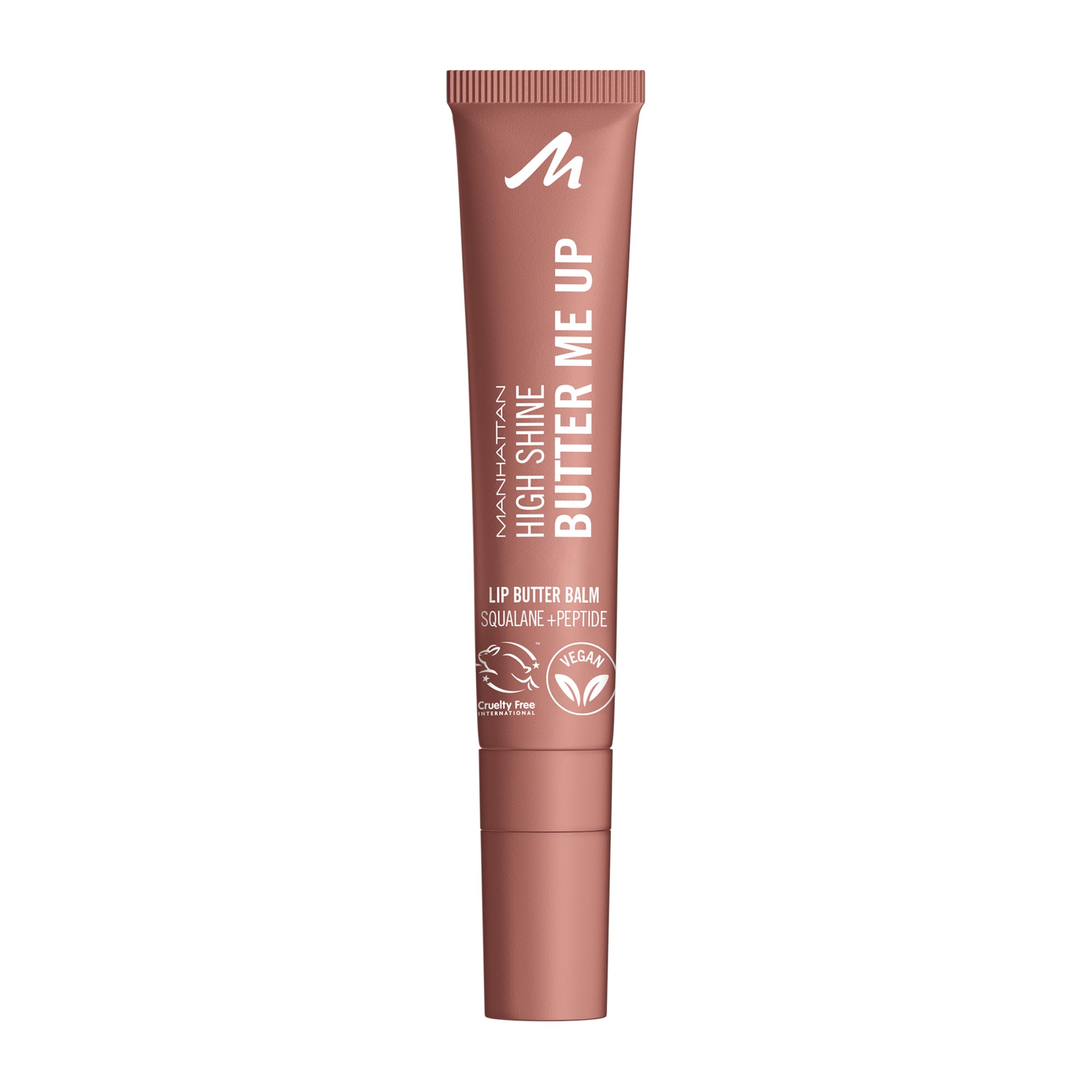 Manhattan High Shine Butter Me Up Lip Butter Balm, getönter, ultra-feuchtigkeitsspendender Lippenbalsam mit glossy Finish, vegane Formel, Vanilleduft, 15ml, Fb. 008 Pumpkin Spice