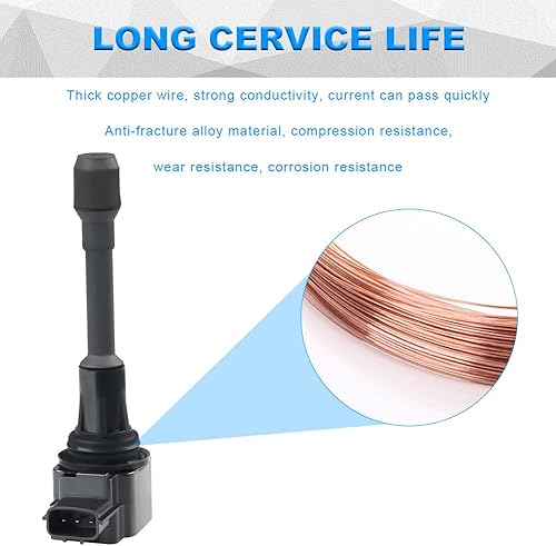 Miniatura 6 de JDMON Bobinas de encendido de repuesto para Infiniti G37 M37 Q50 Q60 QX50 QX70 Nissan 370Z sustituye a 22448-EY00A UF617 UF-617 bobina Pck