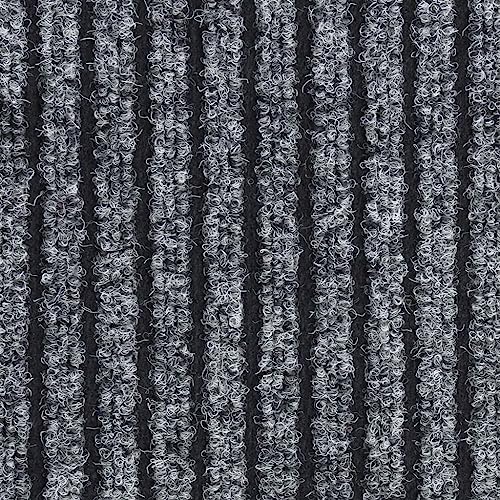 Tapis d'entrée Absorbant et grattant paillasson rayé gris antidérapant 40x60 - 6