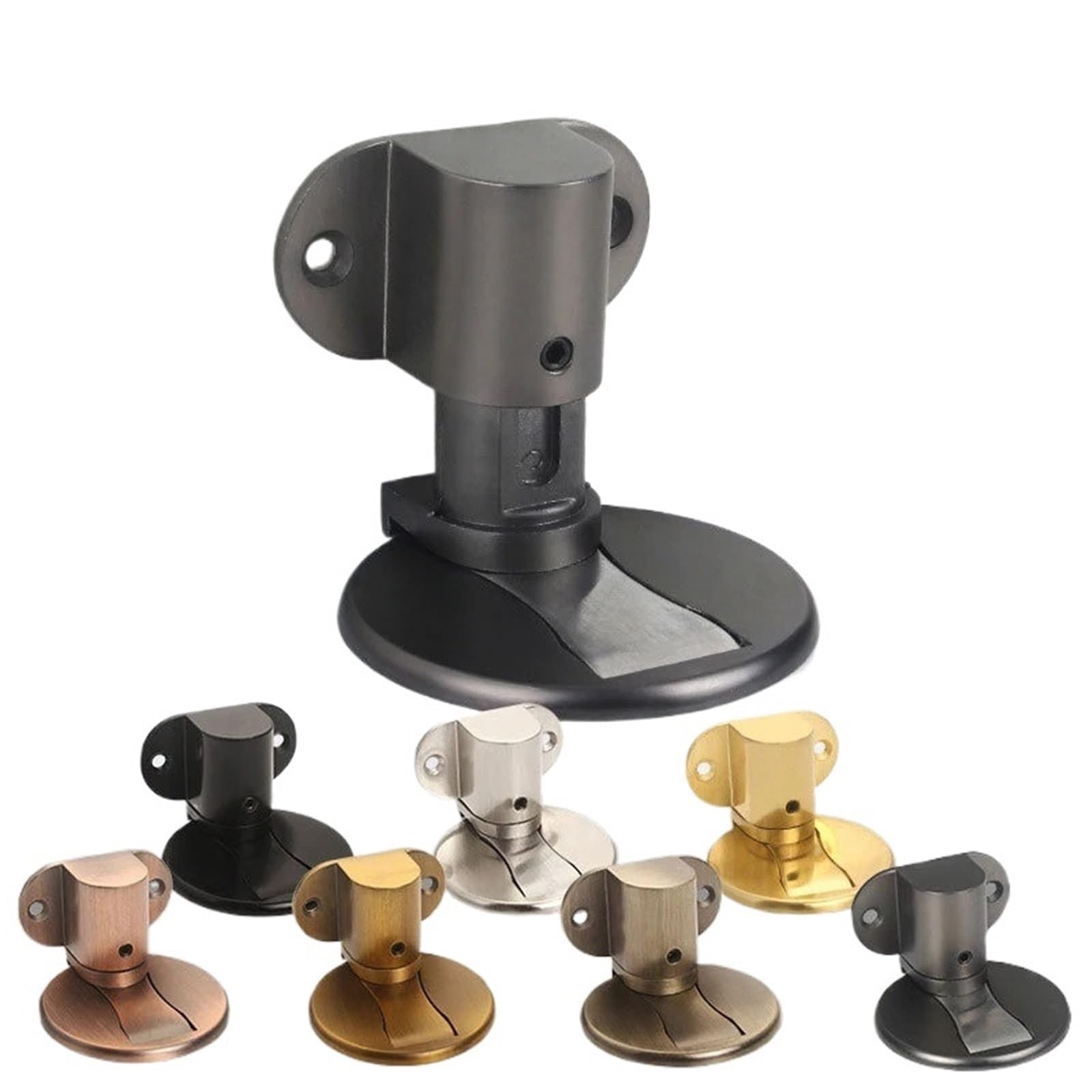 1pcs Non-Punching Strong Magnetic Ground Door Stops Height Adjustable Anti-Collision Zinc Alloy Door Suction(Bright Silver)