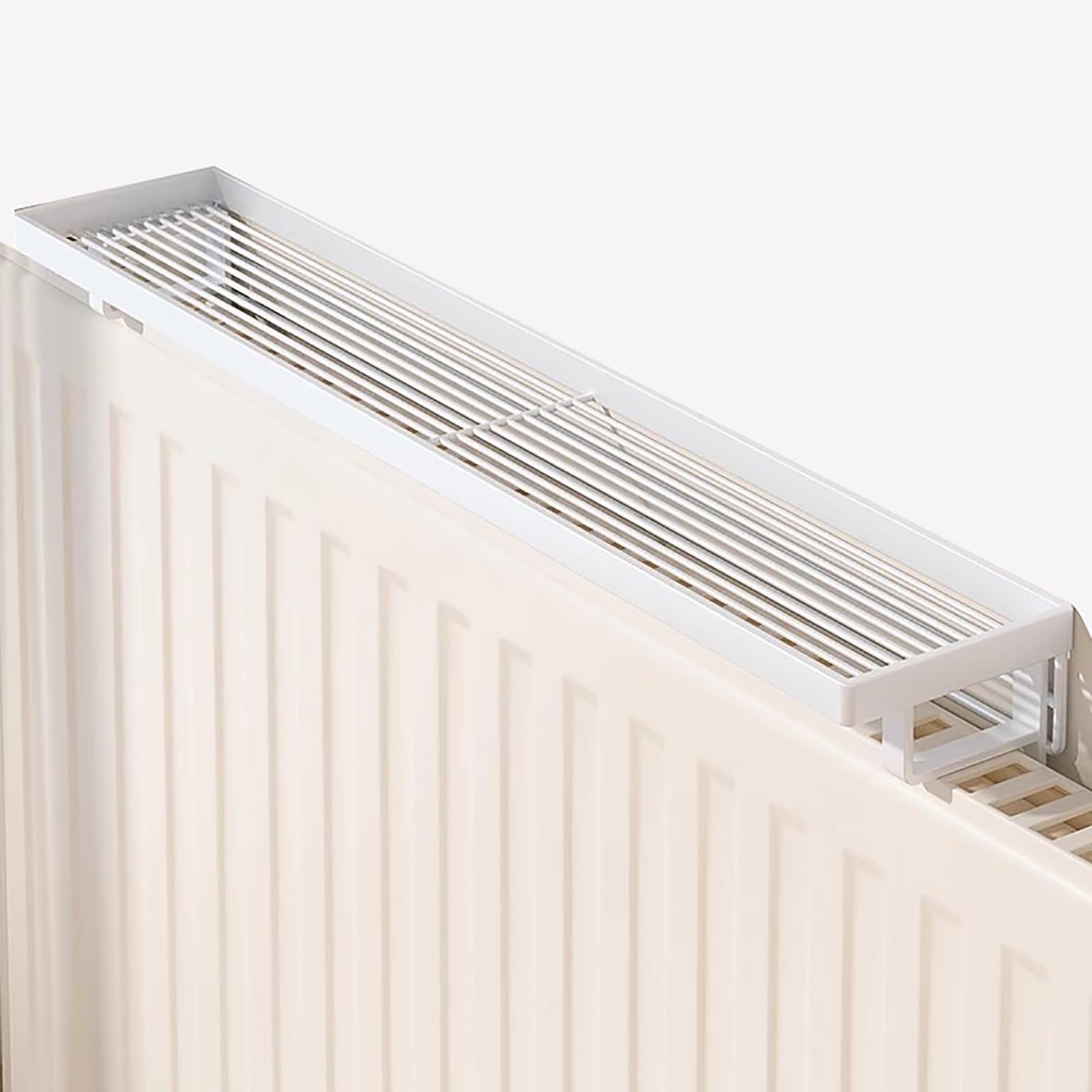 Mensola Termosifone Rimovibile, Mensola per Termosifone in Metallo, Elegante Copri Termosifone Antifumo, Resistente ai Carichi, Senza Fori, per Casa, Ufficio e Soggiorno(White,50 * 12cm/20 * 5in)