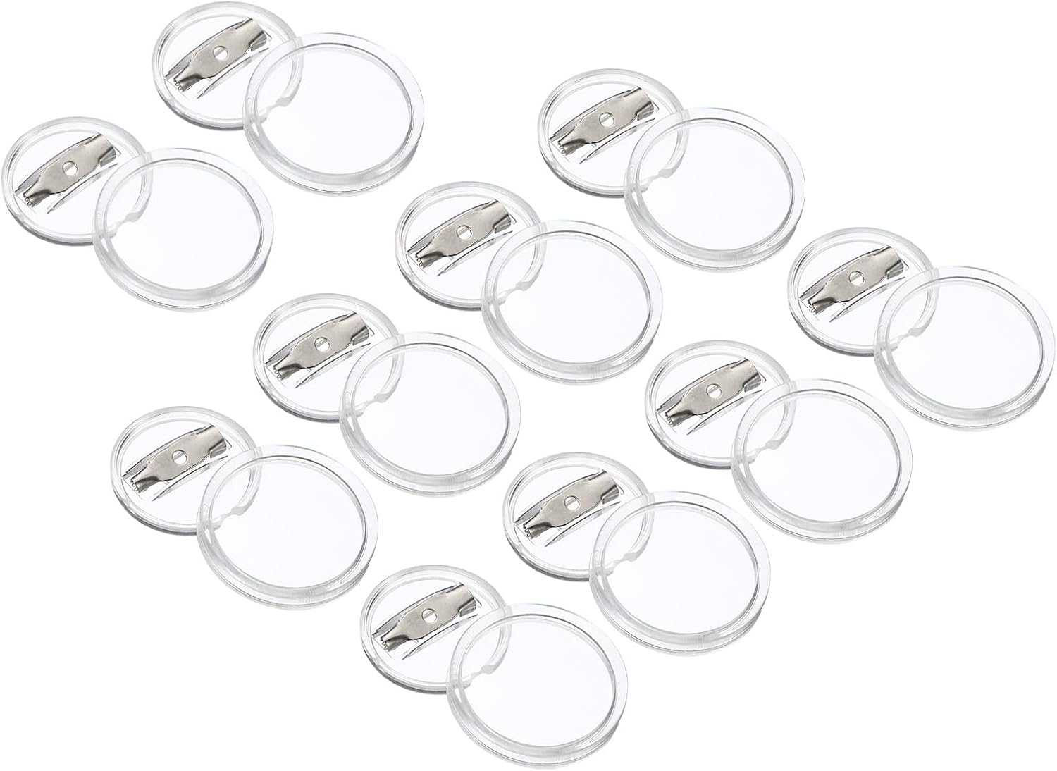 PATIKIL 0.98inch Acrylic Button Pin Badge, 10 Set Round Pin Blank