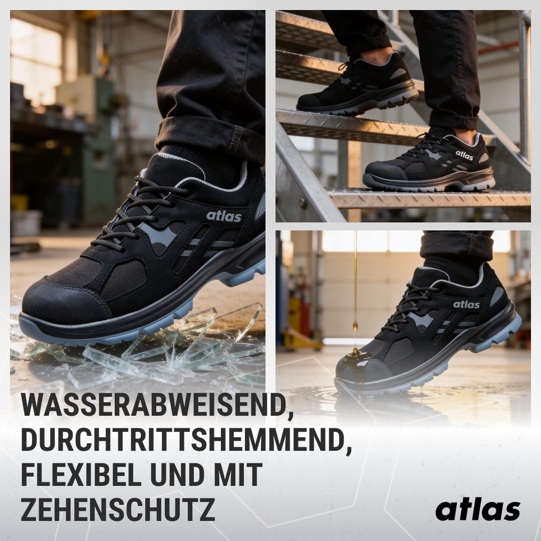 Atlas Flash 6305 XP ESD buty ochronne dla mężczyzn i kobiet S3, wodoszczelne, Cordura, aluminiowa noska, szerokość 10, rozmiar 48