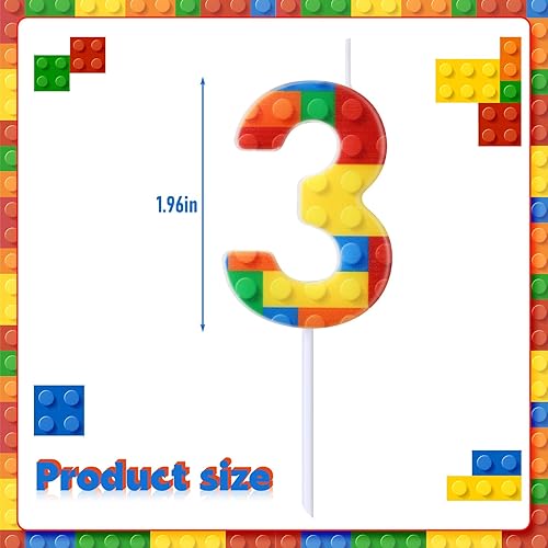 Miniatura 9 de Rossesay Vela de cumpleaños número 0-9 para pastel de cumpleaños, velas de bengala para pastel, velas de bloque de construcción, velas novedosas