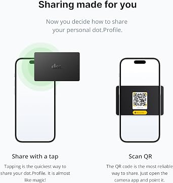 نقطة. بطاقة - بطاقة عمل رقمية - تاب متوافقة مع iPhone وAndroid (أسود)
