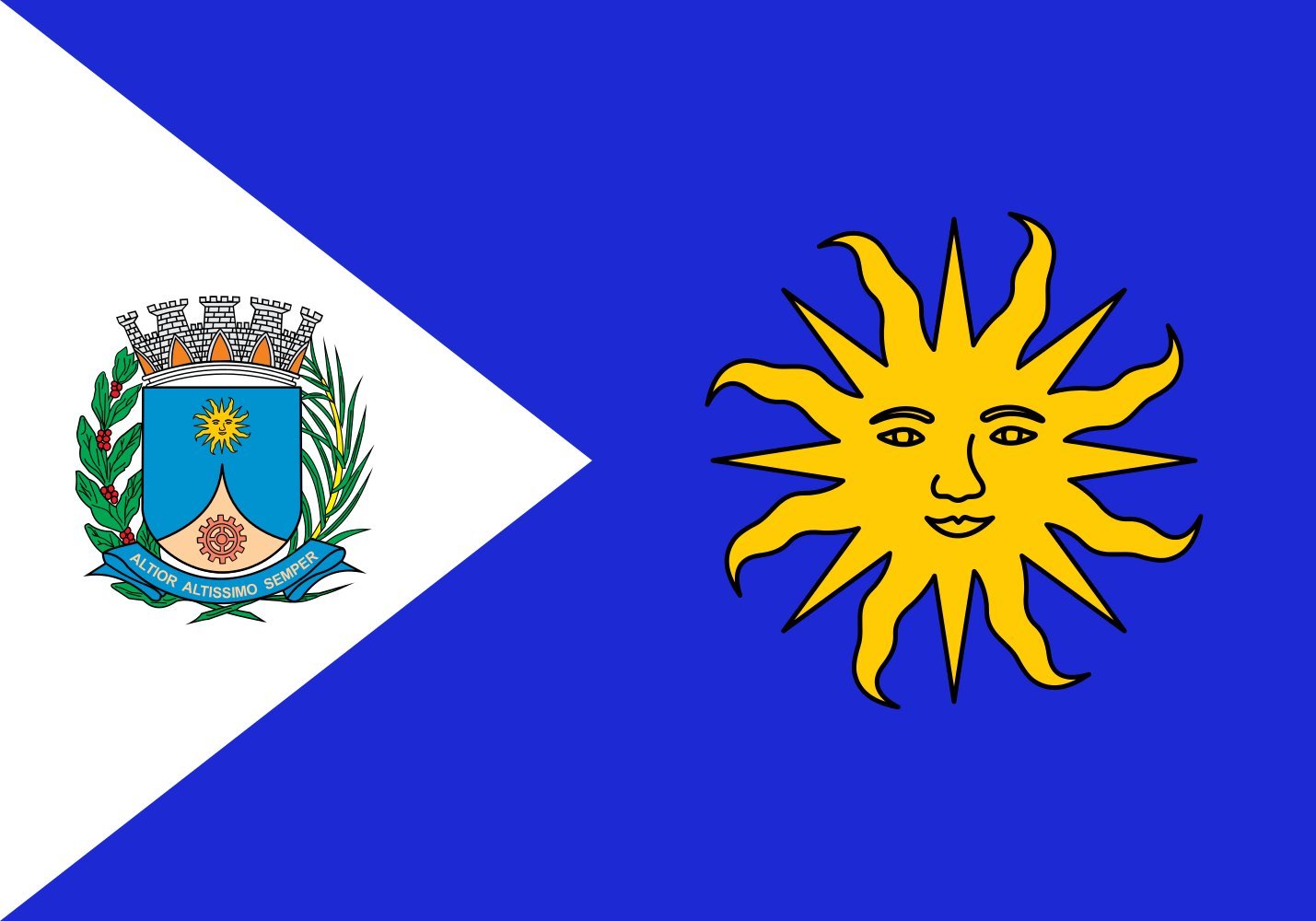 Drapeau d'Araraquara São Paulo grand tissu extérieur pour mât