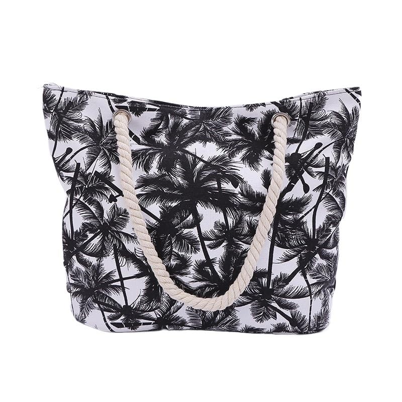 Sac de courses élégant Coconut Tree Beach en toile pour vos journées ensoleillées