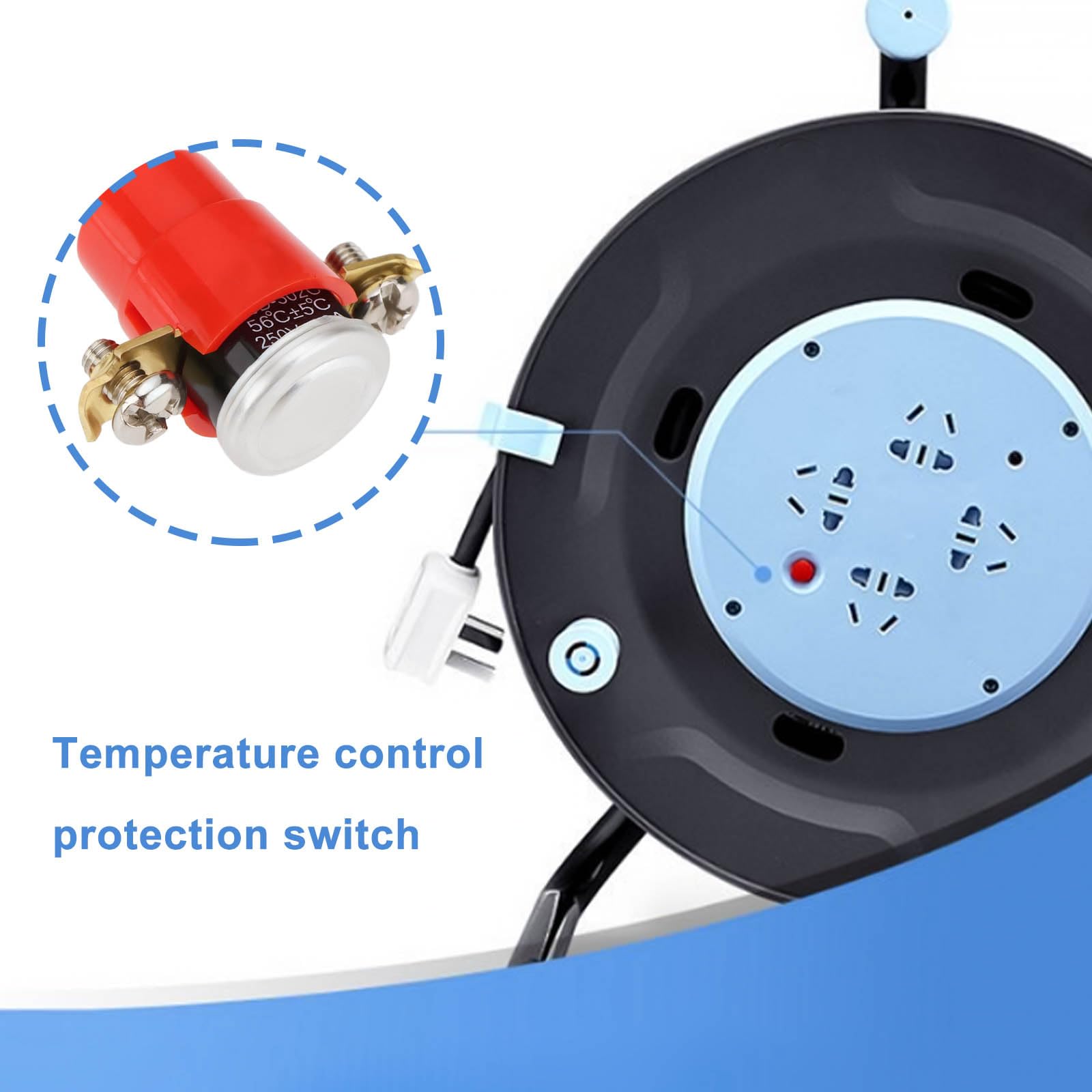 Lot De 2 Interrupteurs Thermiques 56°C Auto-Réinitialisables 250V 16A – Protection Surchauffe Pour Tambour Câble Jardin
