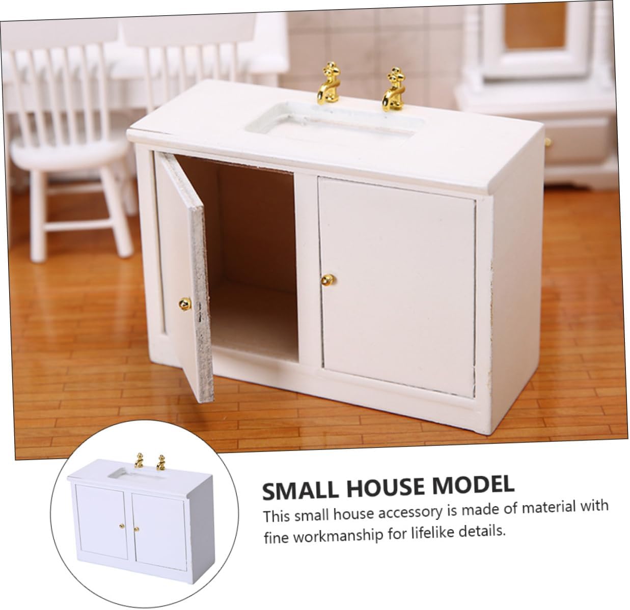 Abaodam Wash Basin Model Miniature Bathroom Sink for Dollhouse Bathroom Small House Accessory Mini Furniture Ornament 1.77 in Compact Decor for DIY Miniature Scene