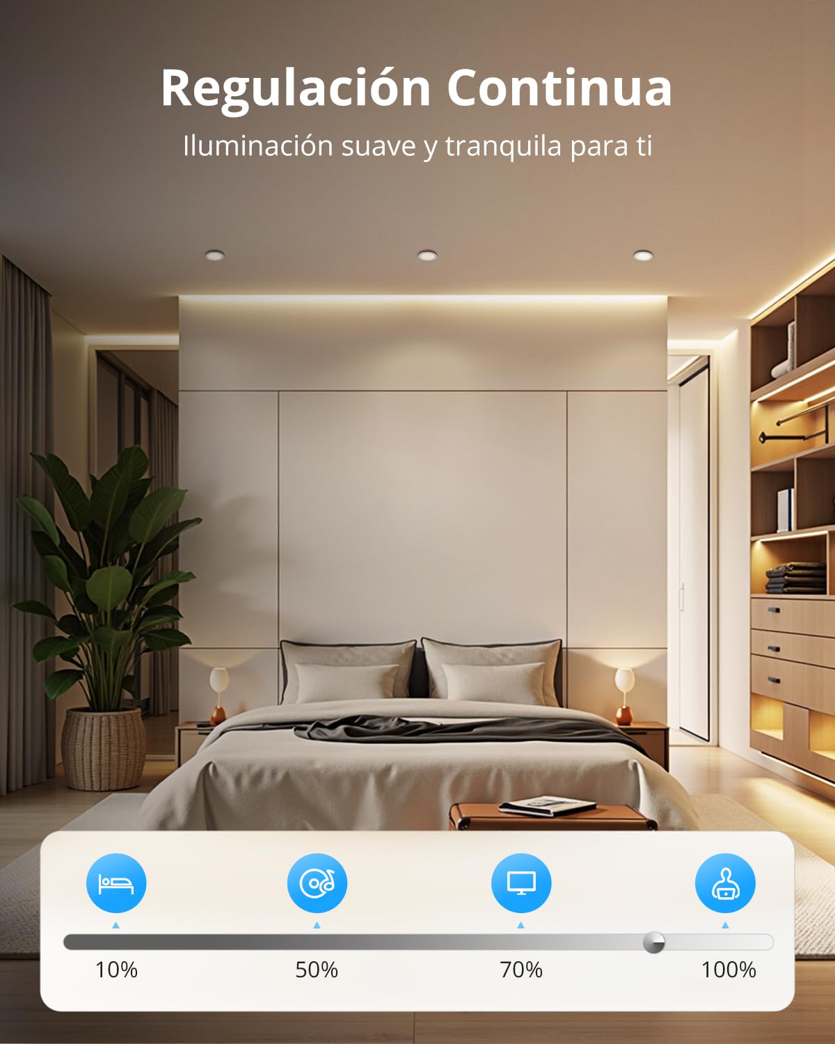 Gr4tec Foco Empotrable LED Techo Regulable, 6W Downlight Techo Blanco Cálido 2700K 400LM, IP65 Focos LED Interior Extraplano, Agujero 68-80mm, Ojos de Buey led para Baño Cocina, Pack 10