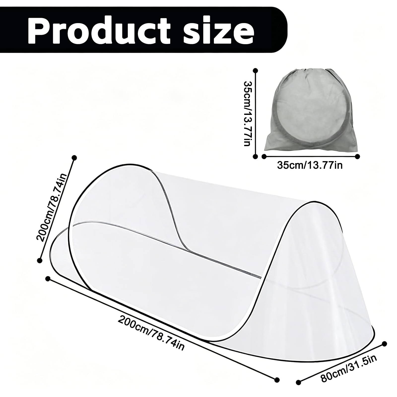 Zanzariera pop-up per letto singolo, 200 x 80 x 56 cm, pieghevole, zanzariera da viaggio, zanzariera portatile, zanzariera per campeggio, interni ed esterni