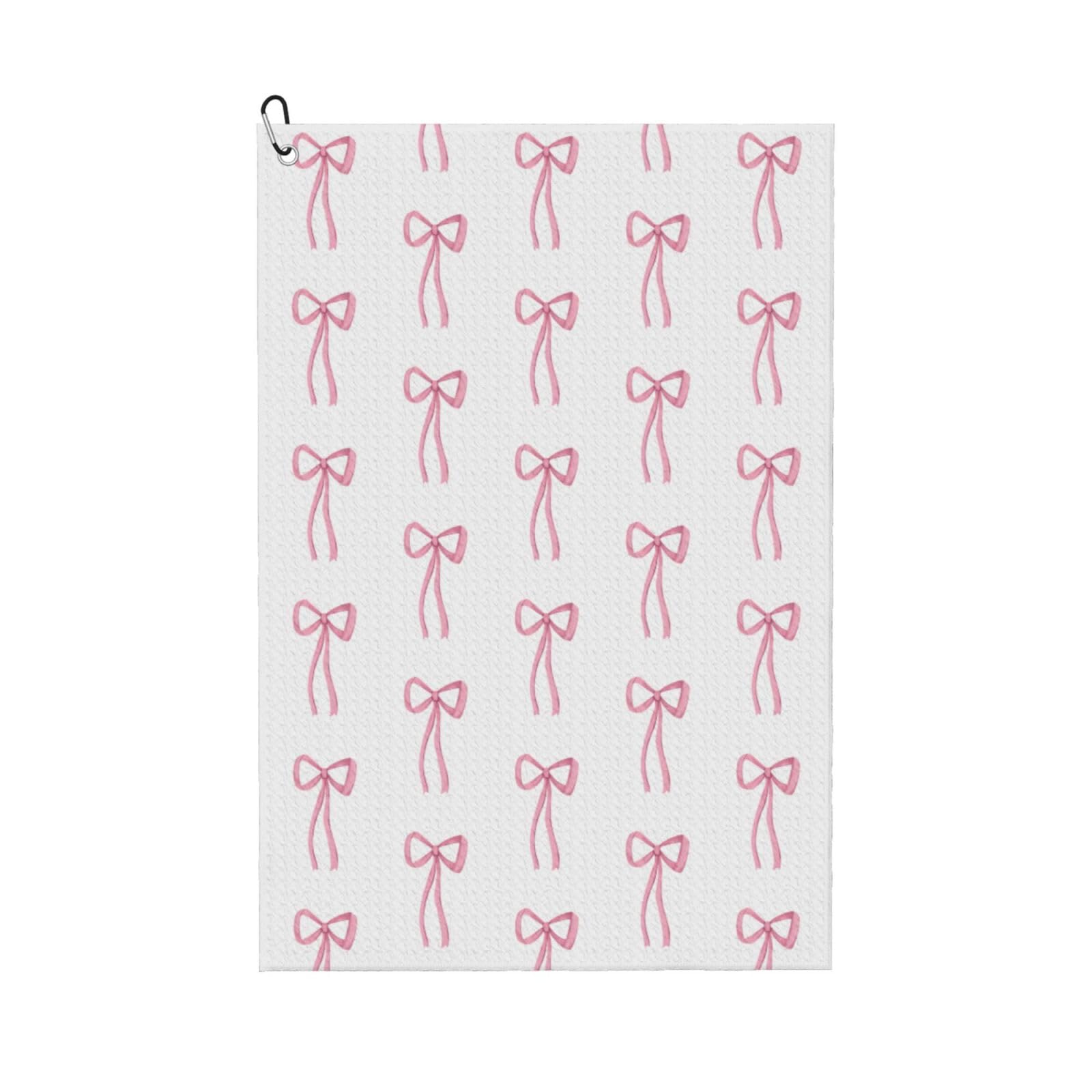 SMAZDFXX Little Bow Pink Golf Towel 24" X 16" Waffle Pattern Golf Towel with Carabiner