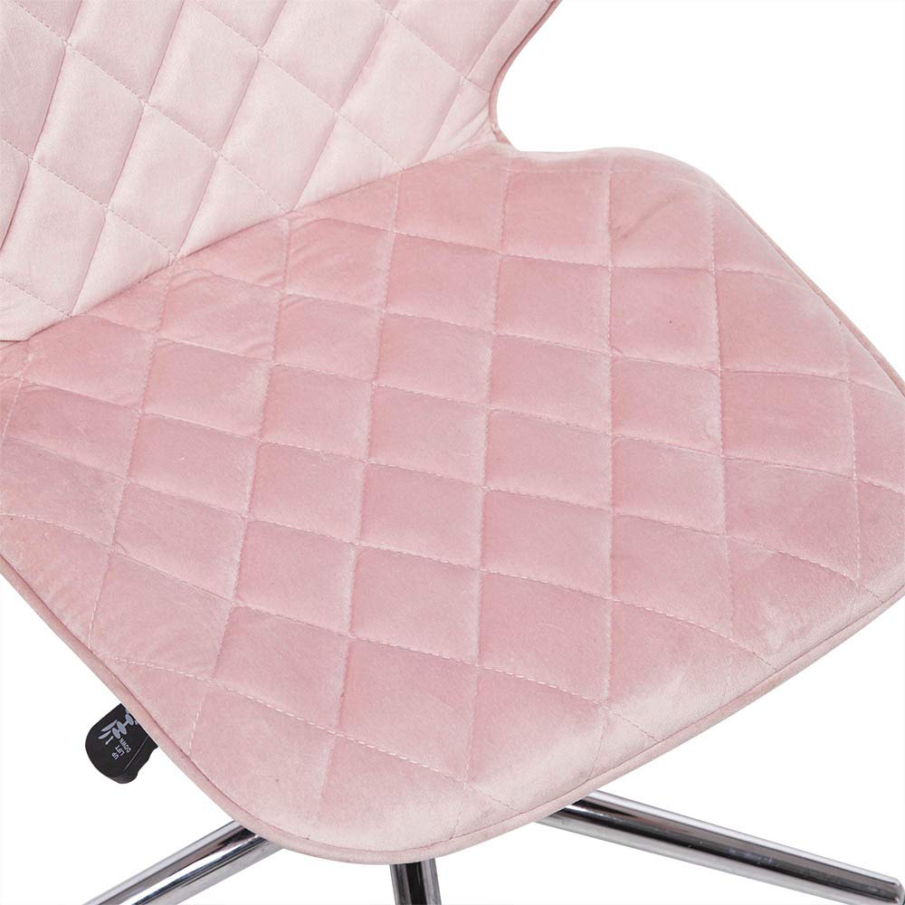 Home Office Chair, Velvet Desk Chair No Arms Height Adjustable 360