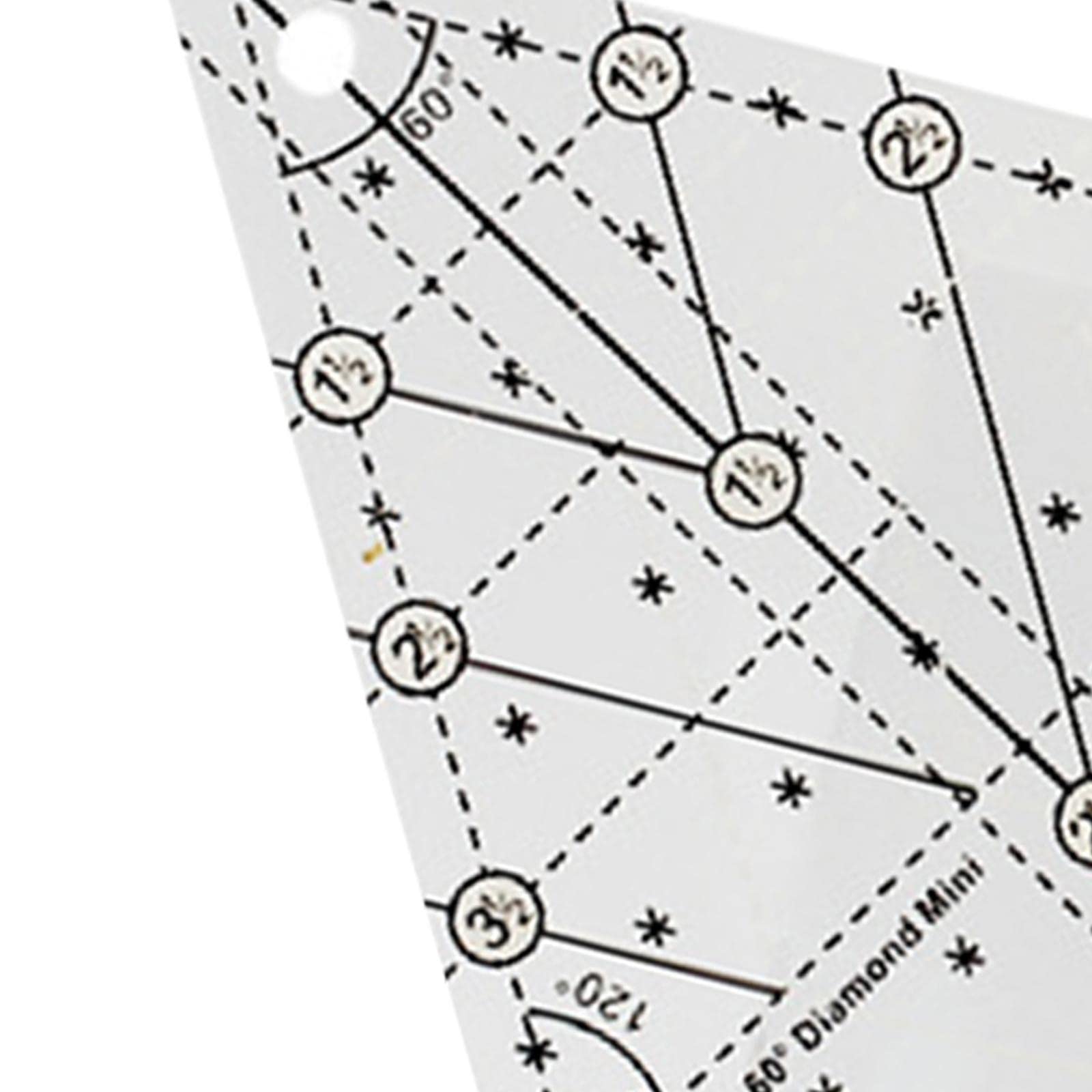 60 Degree Diamond Quilting Template Free Quilting Templates Quilting Ruler Transparent Professional for Simple Quilting Designs Fittings, Medium