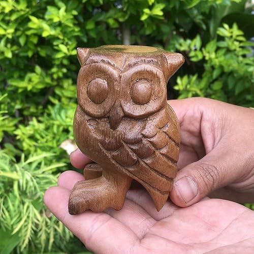 Miniatura 5 de Juego de 3 instrumentos musicales de rana, grillo y búho de percusión de madera de Tailandia, decoración de oficina en casa, bonito regalo (mediano)