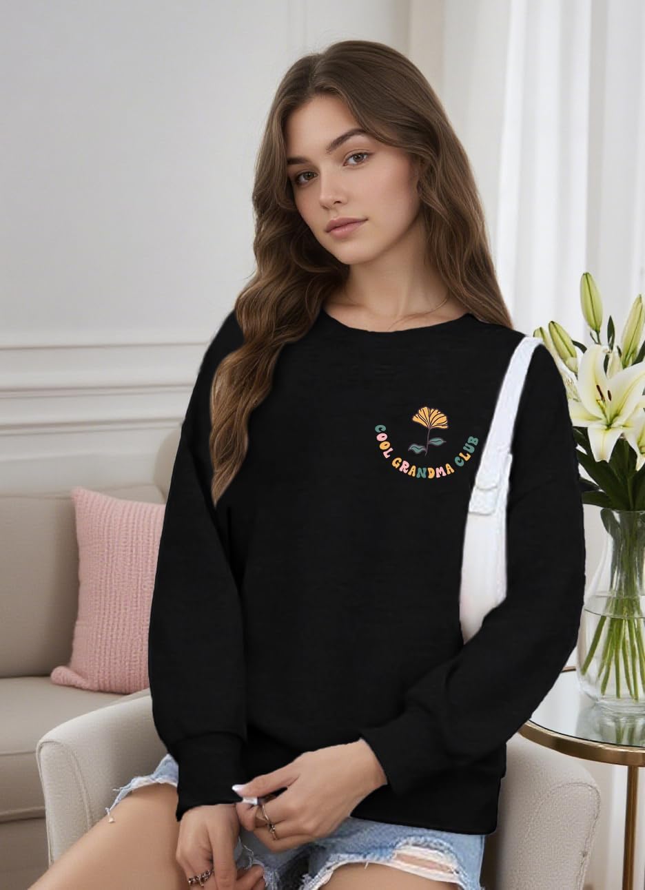 Mama Sweatshirt for Women Mom Auntie Sweatshirts Cool Grandma Club Graphic Gift Tees Pullover Long Sleeve Tops - Image 2