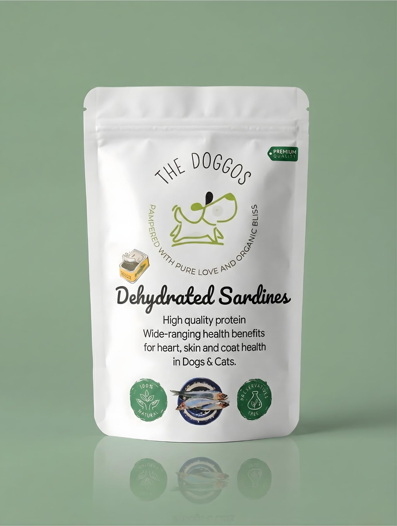 The Doggos Natural Dehydrated Sardines | 100% Natural | One Ingredient Treat | Healthy Treat for Dogs & Cats | Essential Nutrients, All Life Stages, Dry Food