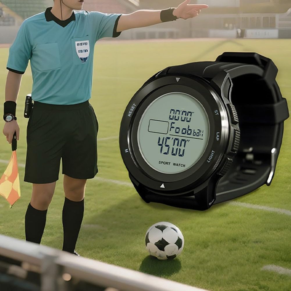Orologio digitale da arbitro di calcio, timer multifunzione per allenatori, cronometro, orologio sportivo con retroilluminazione, cronometro di memoria