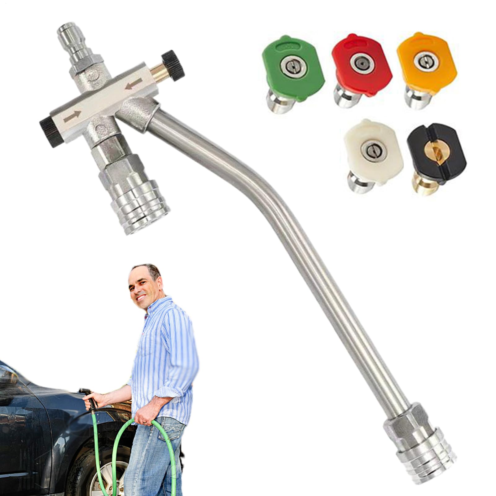 Raccord Rapide 1/4 Double pour Nettoyeur Haute Pression et Canon Mousse Auto