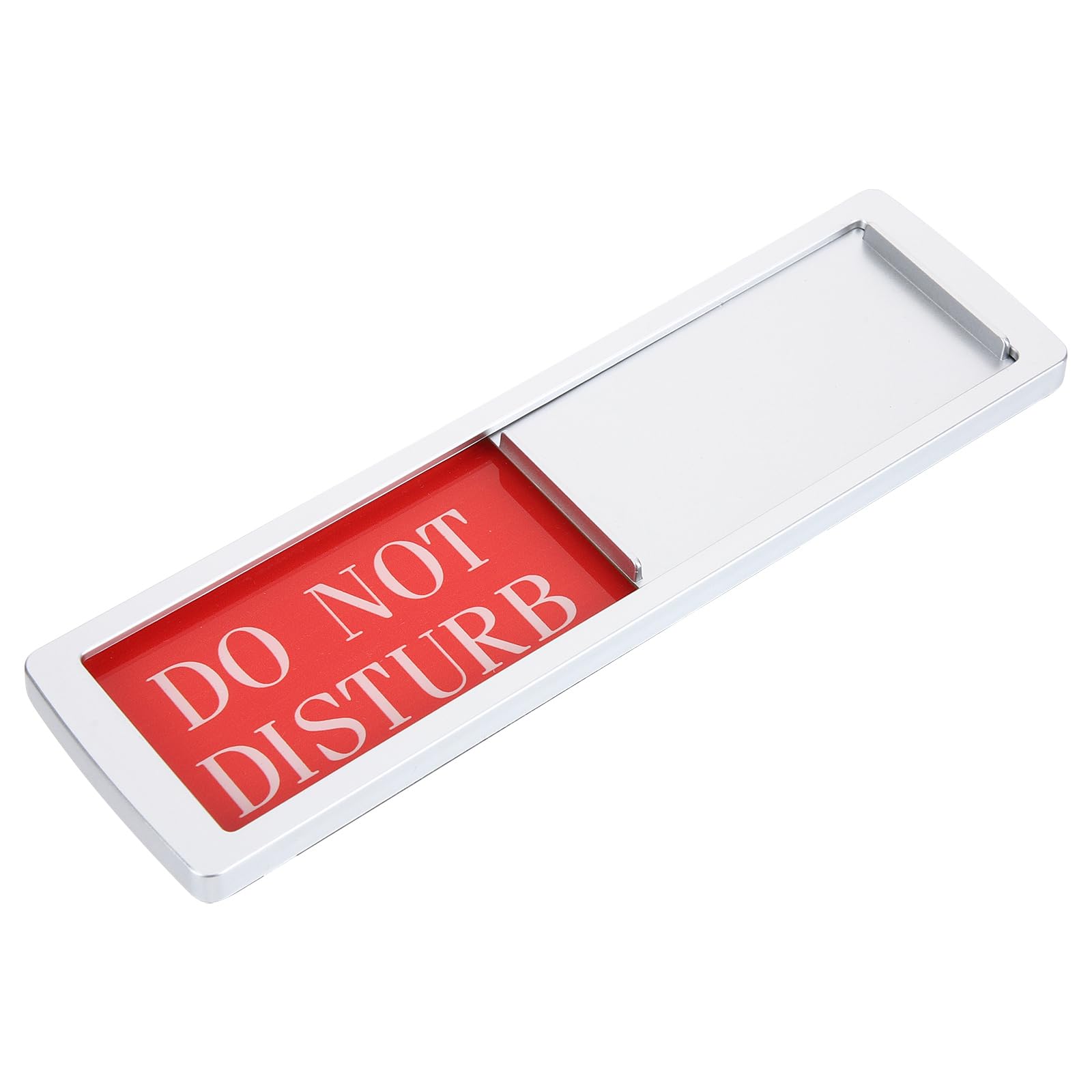 Magnetic Privacy Sign Slider for Home Office Restroom - Do Not Disturb Welcome Please Knock, Silver Frame, Easy to Install, Clear Message Indicator, Acrylic ABS Material